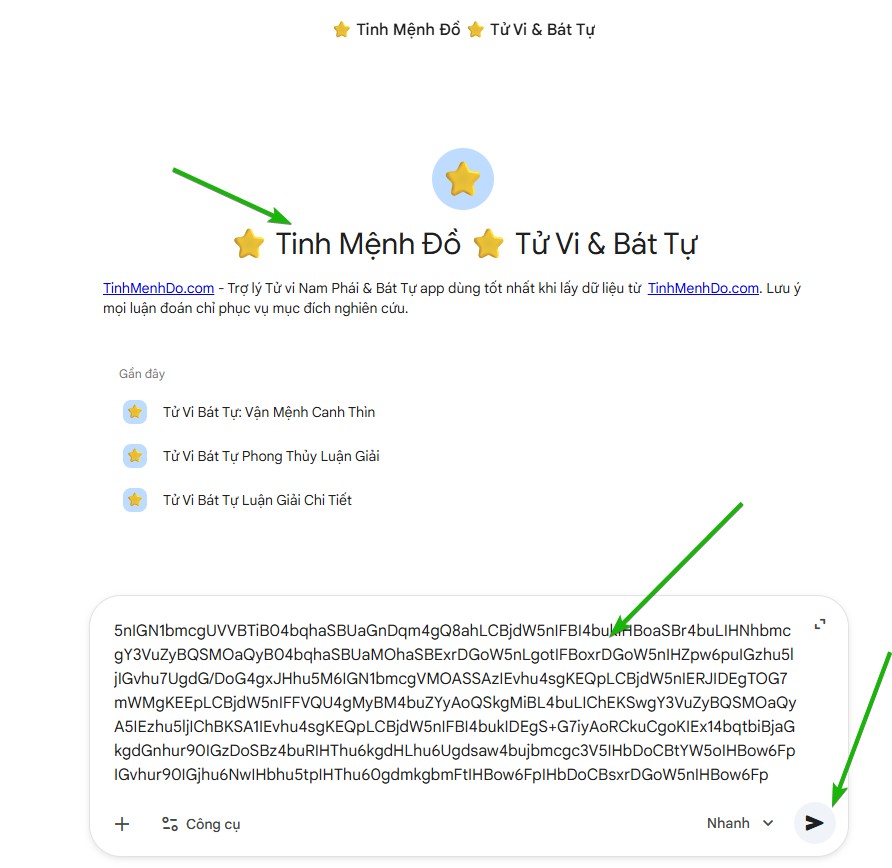 App Tinh Mệnh Đồ trên Gemini