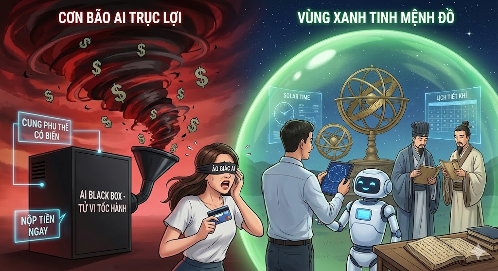 Tinh Mệnh Đồ: 'Vùng xanh' học thuật giữa cơn bão AI tử vi thu phí vô tội vạ
